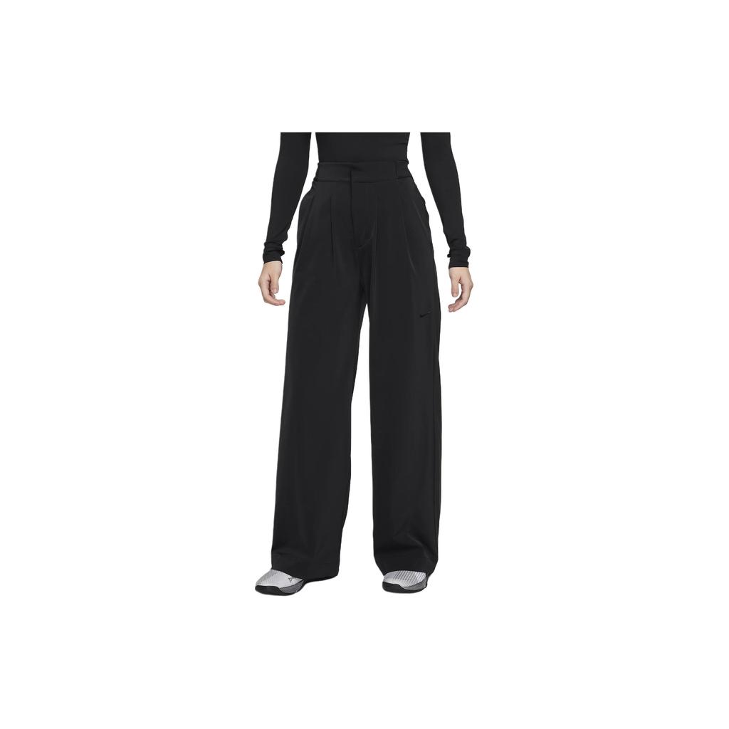 Nike Solid Color Loose Zip-Up Casual Pants Women Bottoms Black FQ2167-010