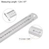 uxcell Stainless Steel Rulers, Set of 2, 120cm/48" Length x 1/20" Thickness x 1-1/2" Width, Inch and Metric, Linear Measuring Tool for Woodworking, Pa