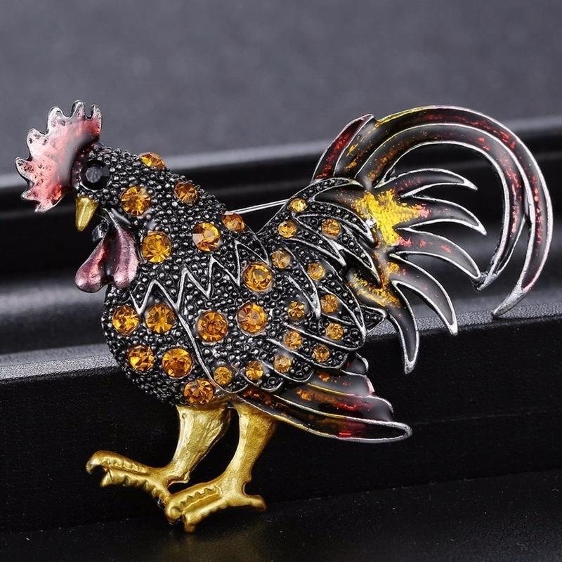 Personalized Vintage Rooster Brooch Animal Cartoon Brooch  Clothing Pin Accessories.