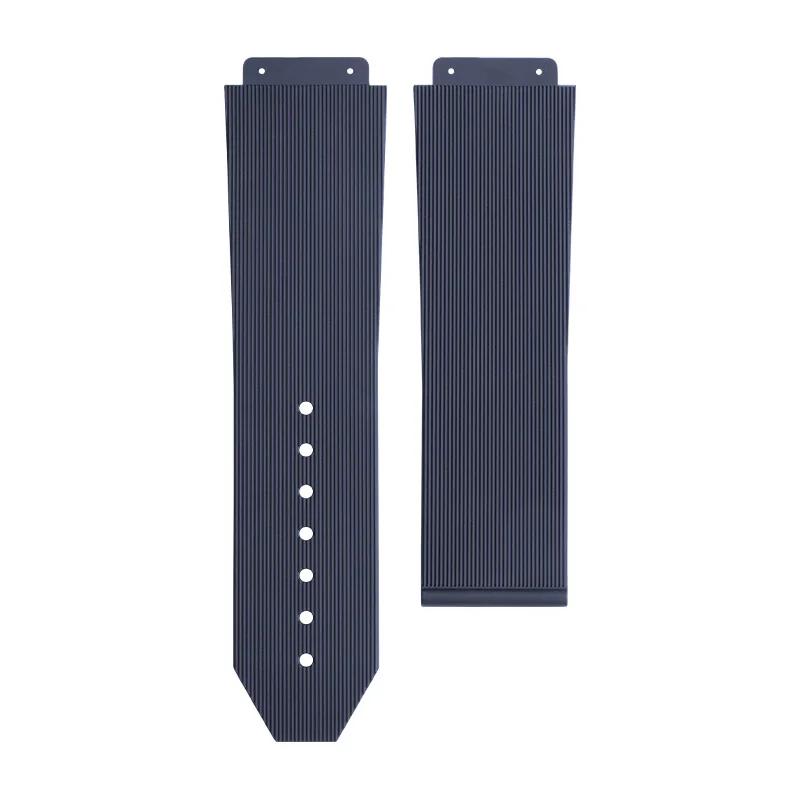 25x19mm Soft Nature Rubber Watchband Convex End For Hublot Strap For Classic Fusion Series Men Strap Fold Buckle Screwdriver