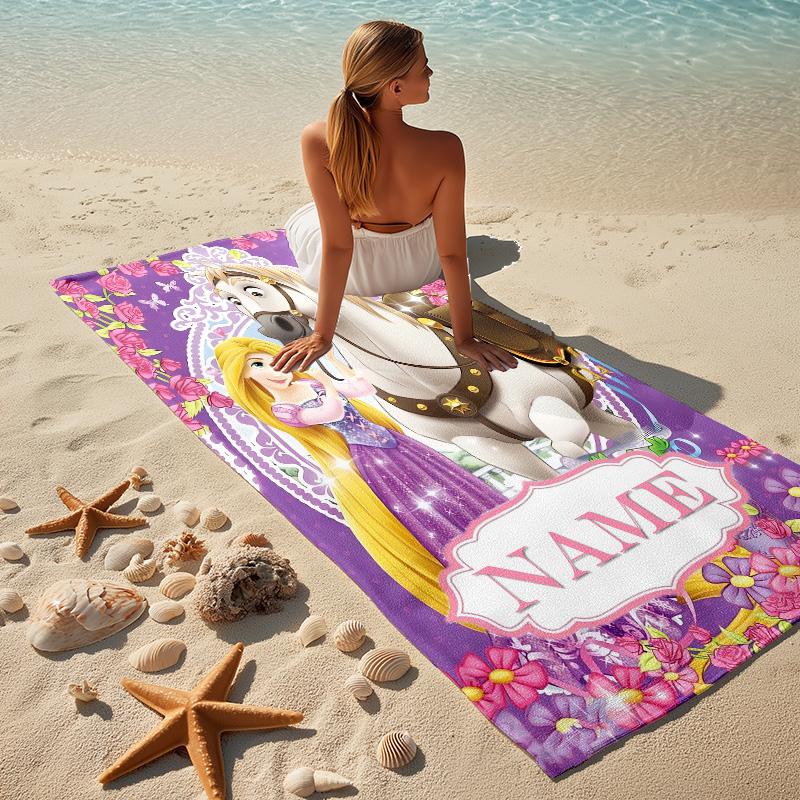 Custom Name Lights Stylish Digital Printing Beach Towel Quick‑Drying Absorbent Blanket for Beach Pool Gym Travel