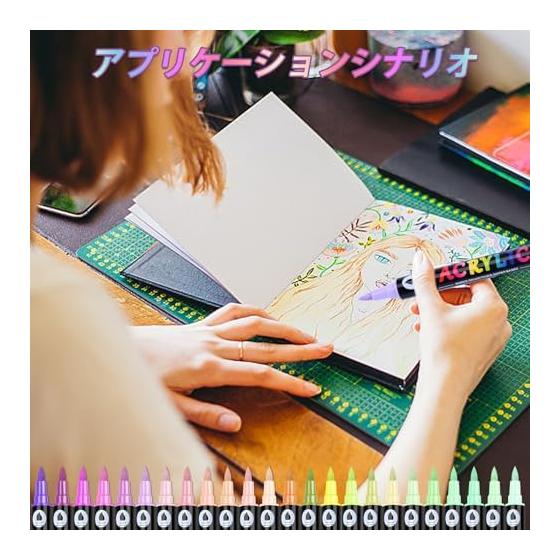 36 pieces, 72 colors, acrylic marker set, color pen, double-headed 2-color marker pen, acrylic pen, water-based pen, waterproof, quick-drying,