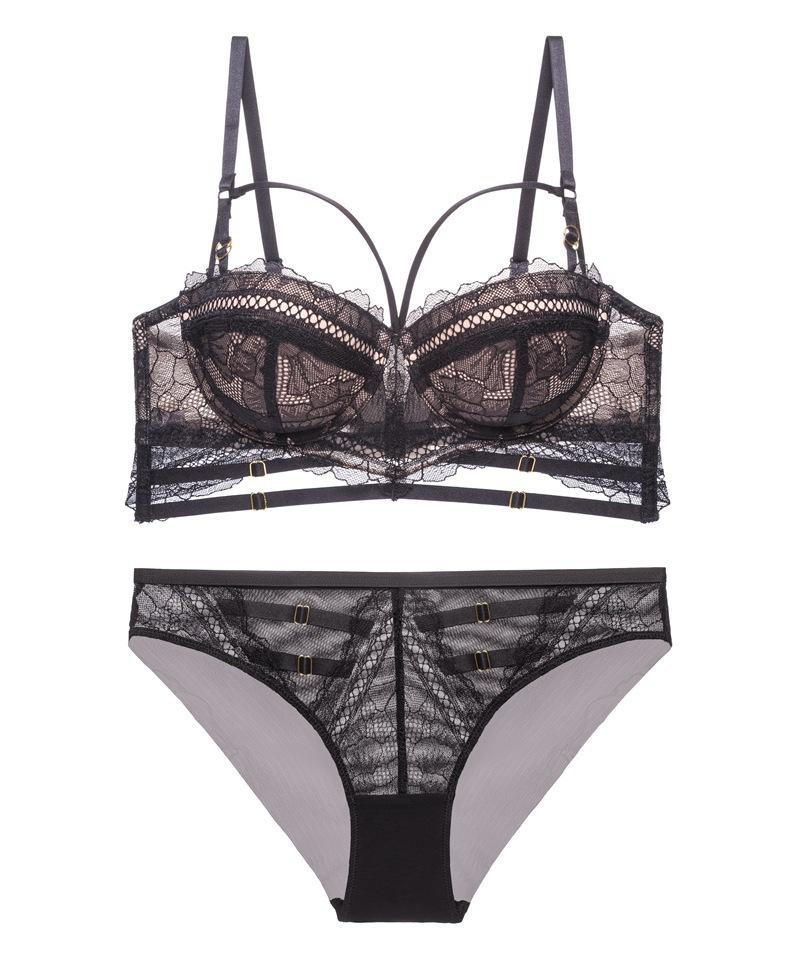 Sexy underwear small breasts show big gathering anti-sagging bra straps hollow lace underwear women