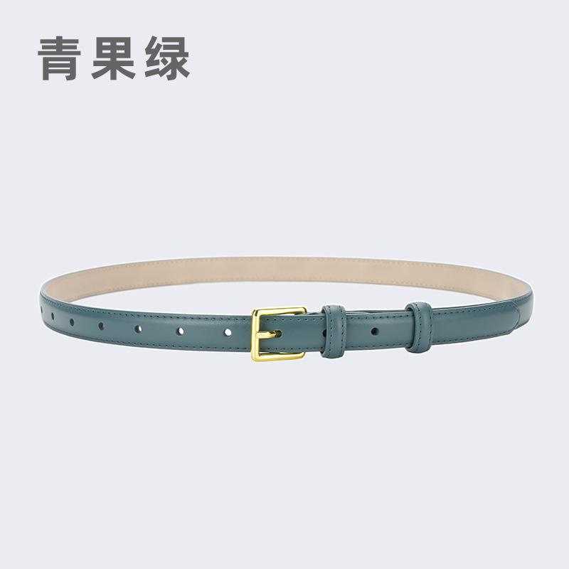 Women'S Belt Women'S Leather Decoration With Skirt Simple Cowhide Pin Buckle Jeans Belt Women'S Black Tide