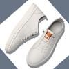 New Shoes for Men Cow Leather Casual Shoes Fashion Stitch Flat Skateboard Shoes Concise Slip-on Sneaker