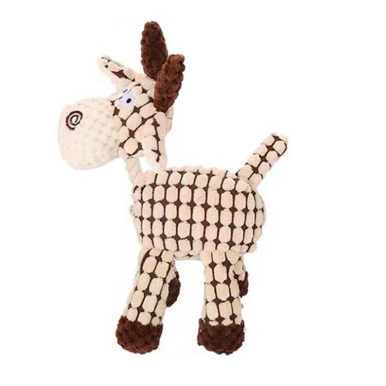 Squeaky Plush Dog Toy Tear-resistant Dog Chew Toy Cute Animal Shapes Dog Dental Cleaning Toy for Small Medium Large Dogs