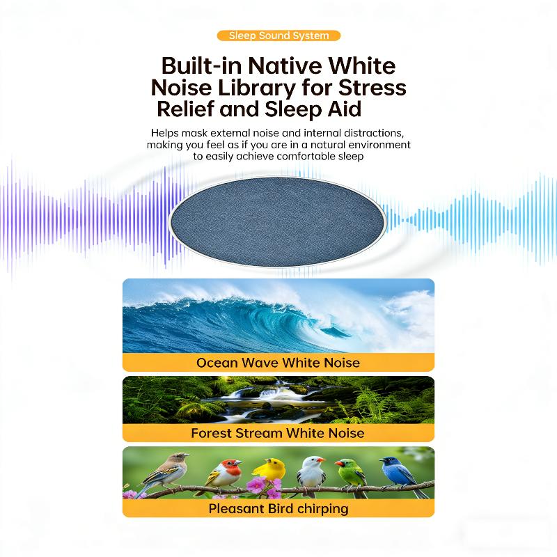 Haut-parleur Oreiller de Chambre Bluetooth 5.4, Machine à Sons Sous l'Oreiller Avec Bruit Blanc Son Stéréo Hifi