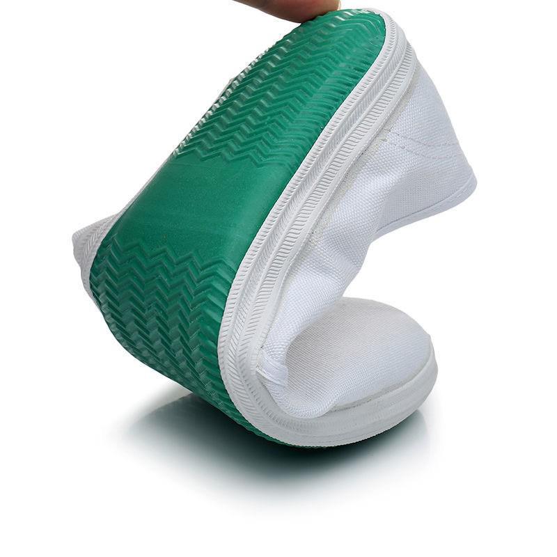 Non-Slip Blue Canvas Shoes for Clean Rooms - Large Size, Elastic Band for Men and Women