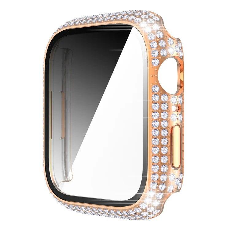 

Чехол Diamond Iwatch для Apple Watch, чехол 45 мм, 41 мм, 40 мм, 44 мм, Защитная пленка для экрана, закаленное стекло, Iwatch Series 7, 8, 9, 4, 5, 6 SE 45mm series 789