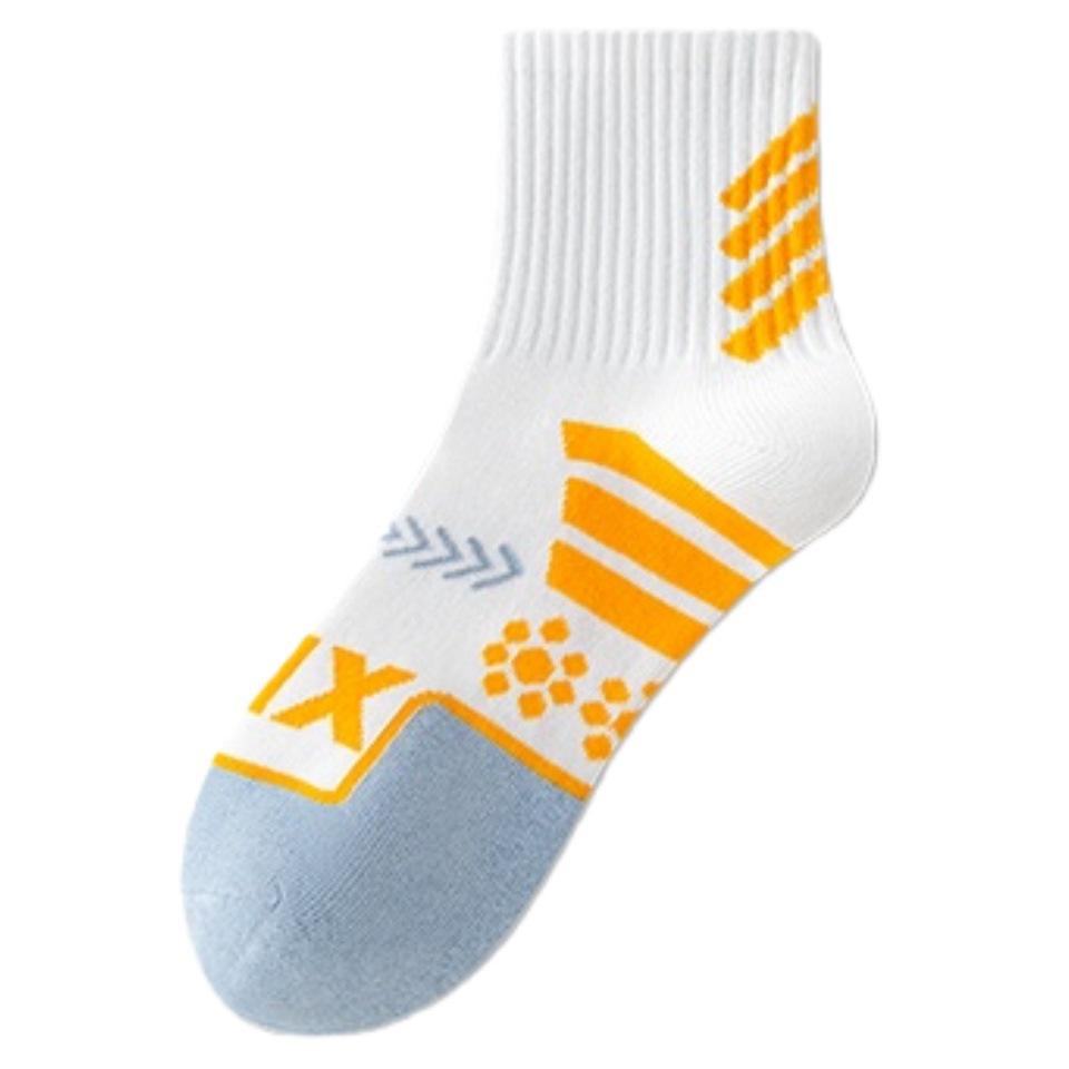 Women's Mid-Calf Pure Cotton Running Socks for Spring and Autumn - Ideal for Outdoor Sports, Badminton, and Basketball.
