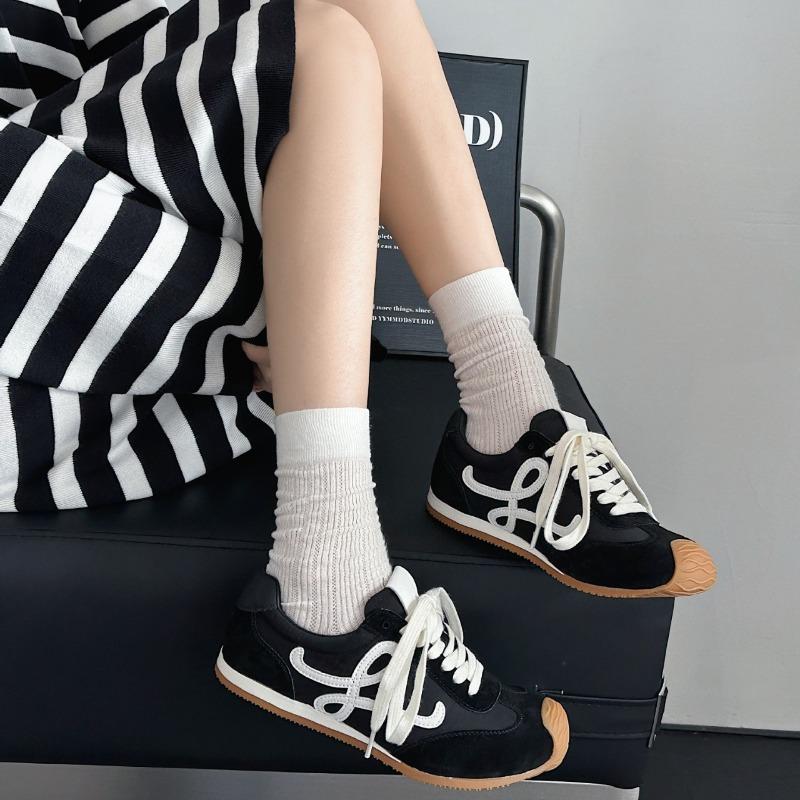 Leather retro women's spring new versatile casual ballet running sports shoes