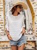 2025 Spring/Summer European & US White Ruffle Sleeve Round Neck Women's Loose Short Sleeve Fashion Top
