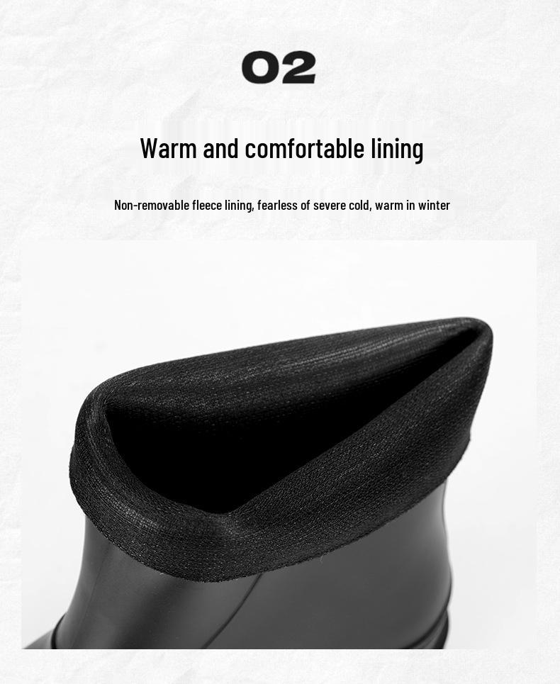 Men's Waterproof Non-Slip Boots with Fleece Lining for Outdoor Activities