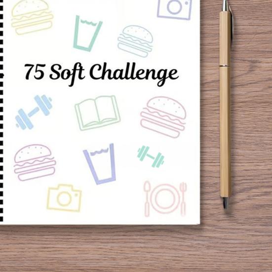 A4 75 Target Soft Challenge Planner Spiral Bound No Bleed Thick Paper Portable Travel Goal Tracking Management Soft Challenge Notebook Journal Dairy