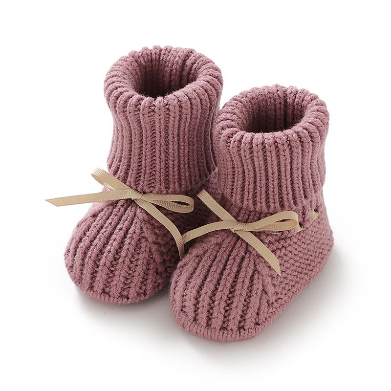 Baby Erste Lauflernschuhe Atmungsaktiv Rutschfest Gestrickt Neugeborenes Säugling Jungen Mädchen Einfarbig Stiefeletten Prewalkers 0-18m Kleinkind Unisex Schuhe
