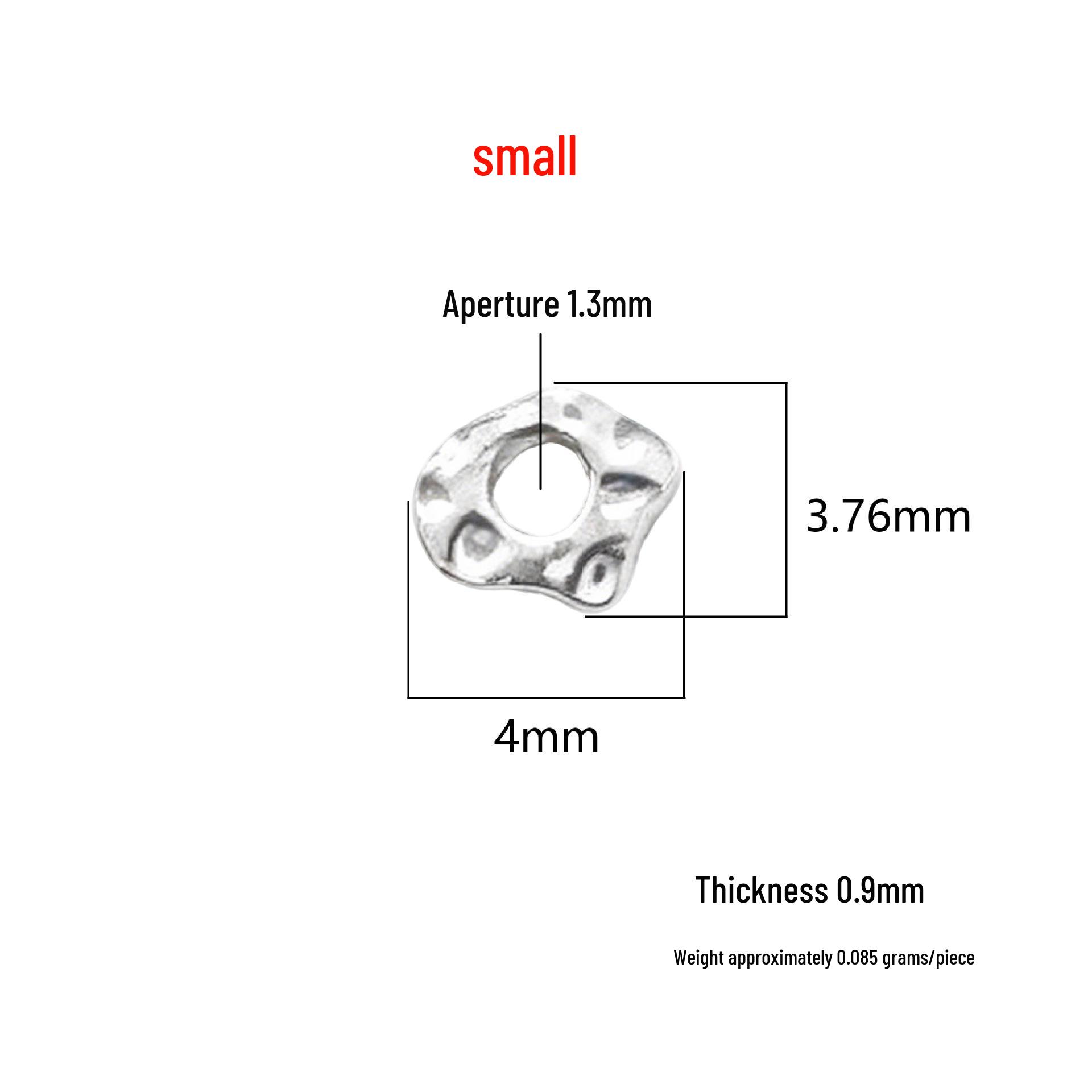 S925 Sterling Silver Hammered Irregular Spacer Beads for DIY Jewelry Making 1 штука