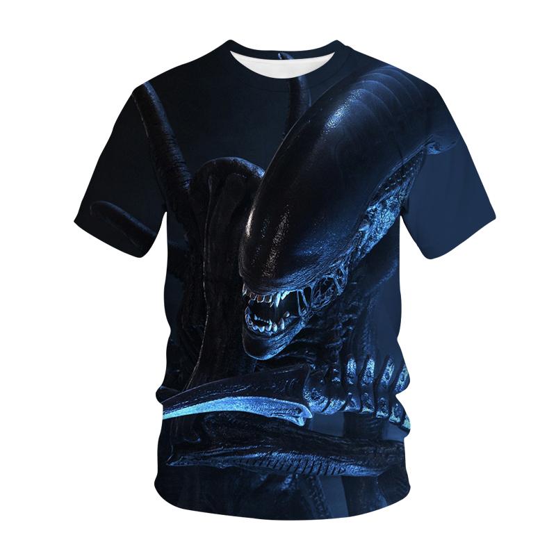 Alien T-Shirts Animal Pattern 3D Print Women Men Casual Short Sleeve T Shirt Y2k Harajuku Streetwear Tees Tops Unisex Clothing