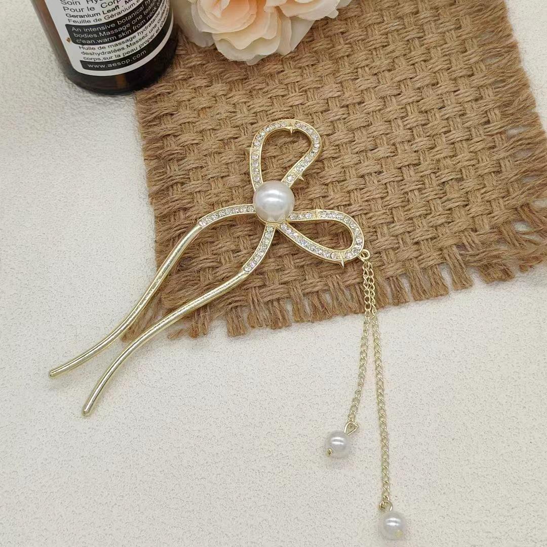 

Элегантная жемчужная кисточка-заколка для волос для женщин - современный и старинный стиль Cheongsam U-образная заколка для волос