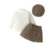 Toddler Girl Long Sleeve Turtleneck and Plaid Skirt Set