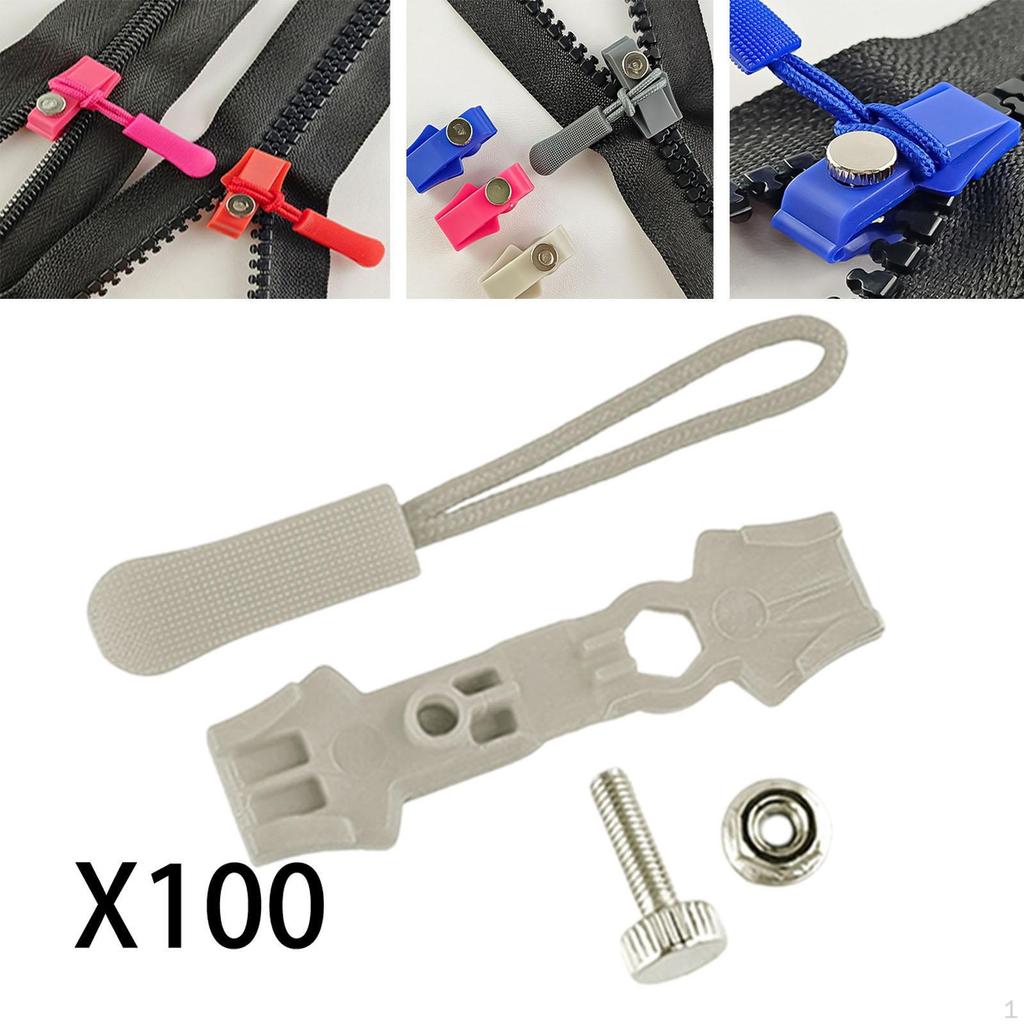 200 Pieces Jacket Zippers Zipper Repair Kit Backpack Replacement Pulls Zip Heads Reusable