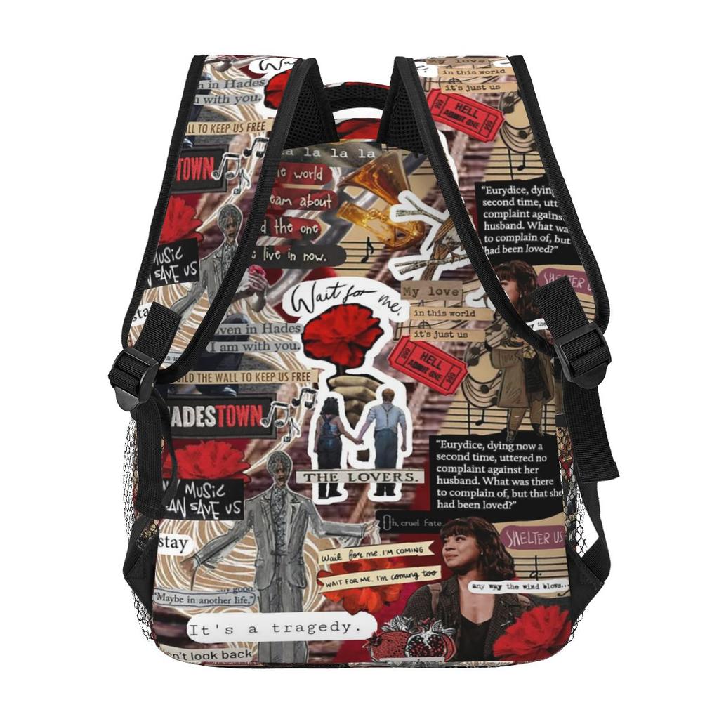 Hadestown Flower The Musical Student Backpack School Bag Hiking Travel Daypack for Boys Girls Fashion Bookbag Shoulder Bags