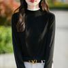 Autumn Women's Half High Crew Neck Knit Sweater Long Sleeve Sweater