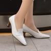 Women's High Heel Single Shoes Spring and Summer New Thick with Solid Color Large Size Matching Low Top Shoes