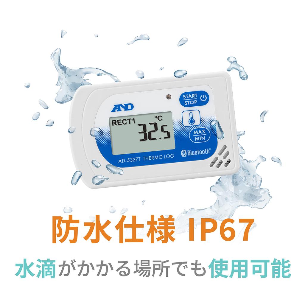 BLE Temperature Data Logger Samolog White A&D AD-5327T