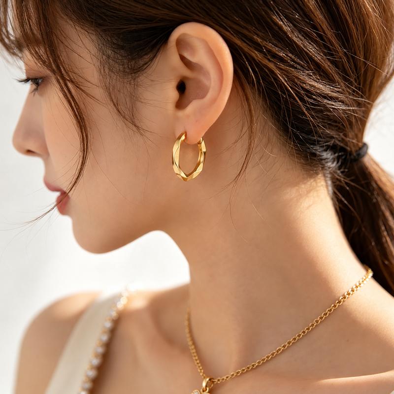 Heartbeat Signal Gold-Plated Heart Zircon Jewelry Set Heart Pendant Necklace And Earring Set Luxury Necklace Earring Jewelry Set