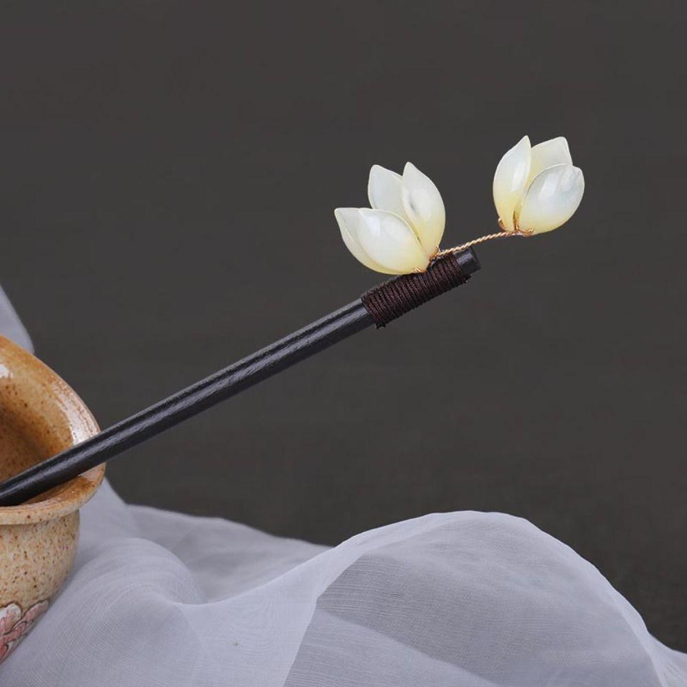 

Hairpins Pearl For Girls Flower Chinese Hair Fork Korean Hanfu Hairpins Women Hair Sticks Hair Clip бежевый