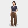 Adidas Women's Striped Knit Short Sleeve Tee