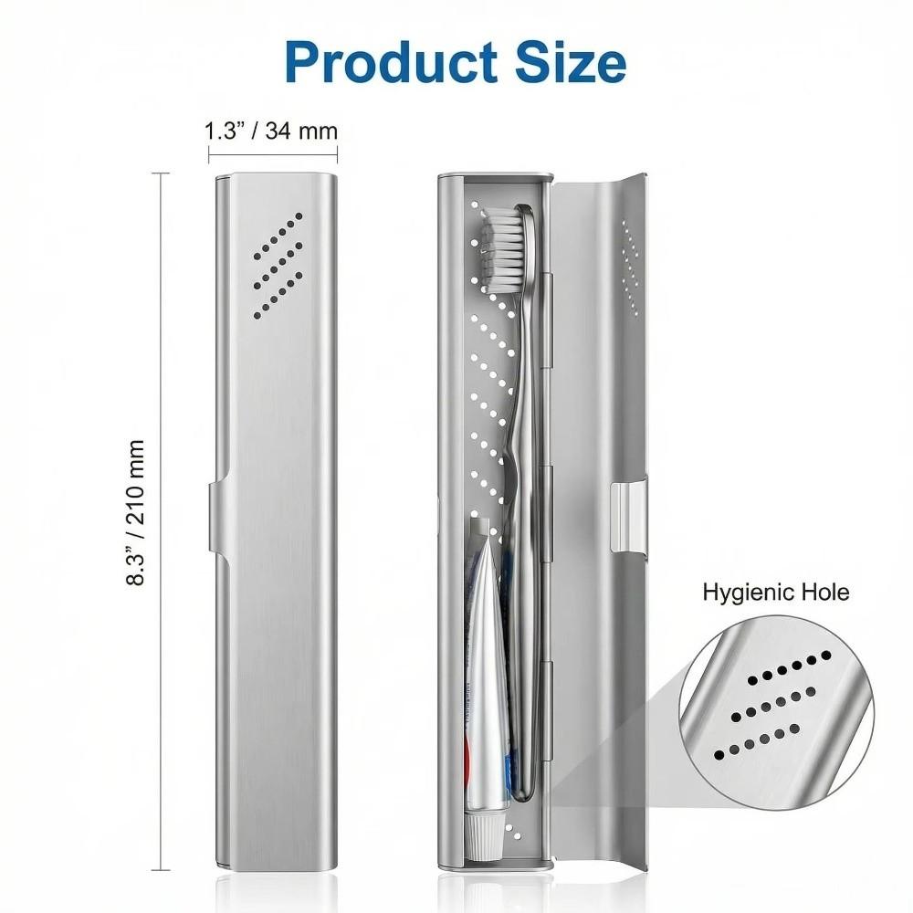Durable Construction Aluminum Toothbrush Case Portable Toothbrush Case  Personal Hygiene