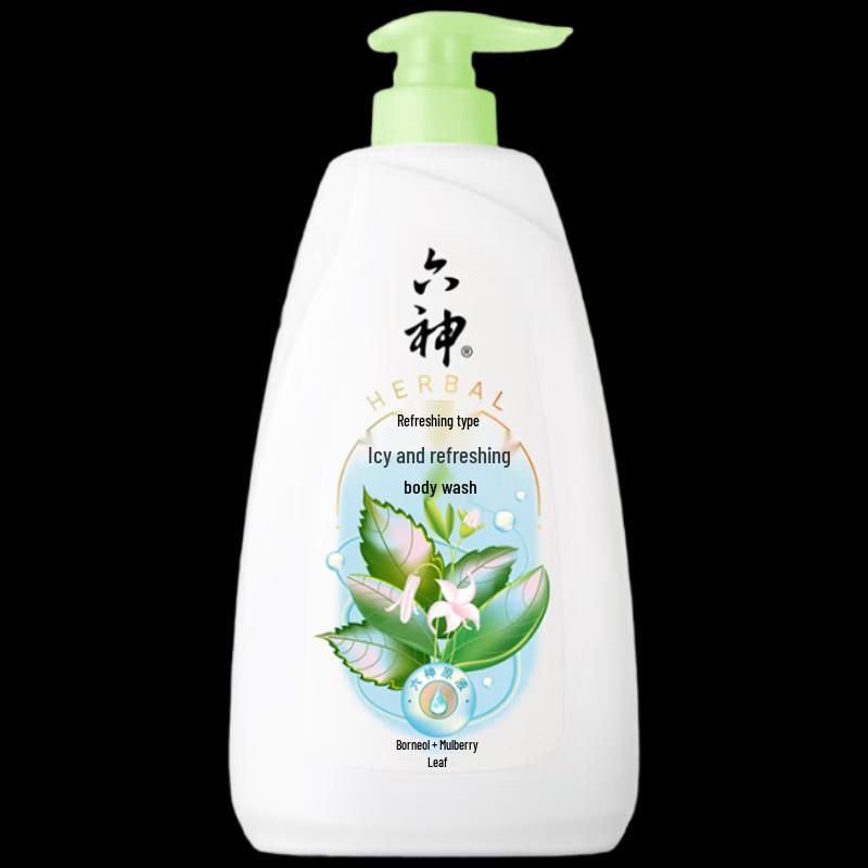 Liùshén Icy & Refreshing Shower Gel with Borneol & Mulberry Leaf, 2x1L Family Pack