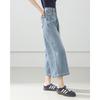 TERRE BLEUE Women's High-Waist Wide-Leg Cropped Jeans