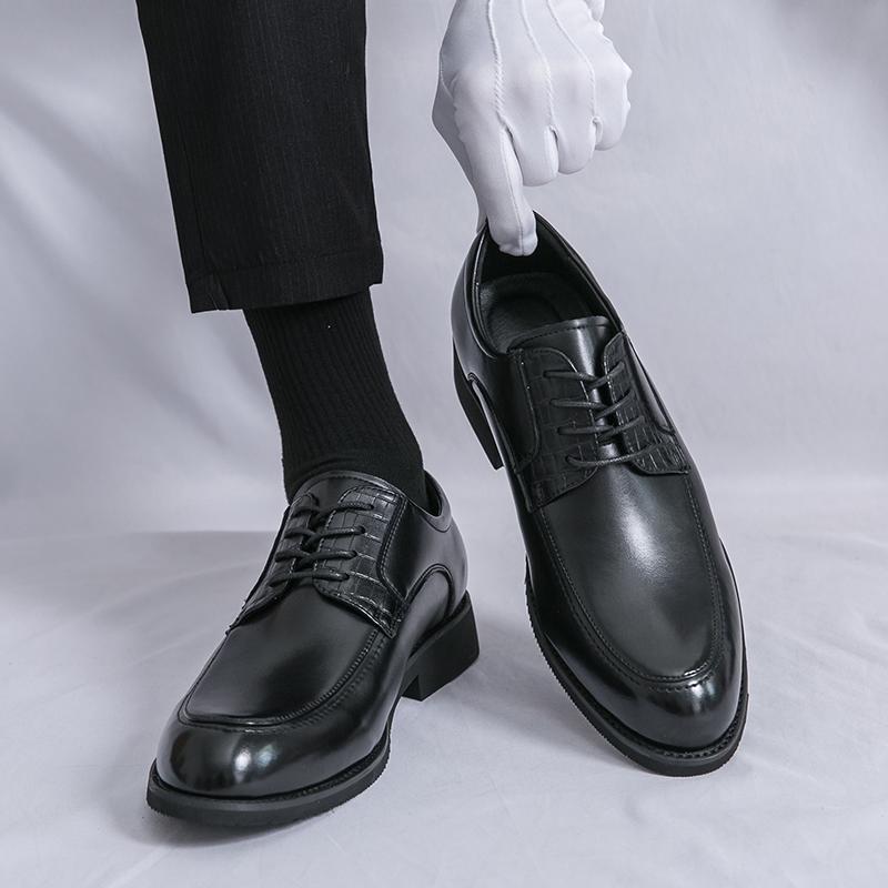 Men’s Derbys Dress Formal Business Leather Shoes Men Retro Tuxedo Wedding Blazers Saddle Casual Shoes Large Size