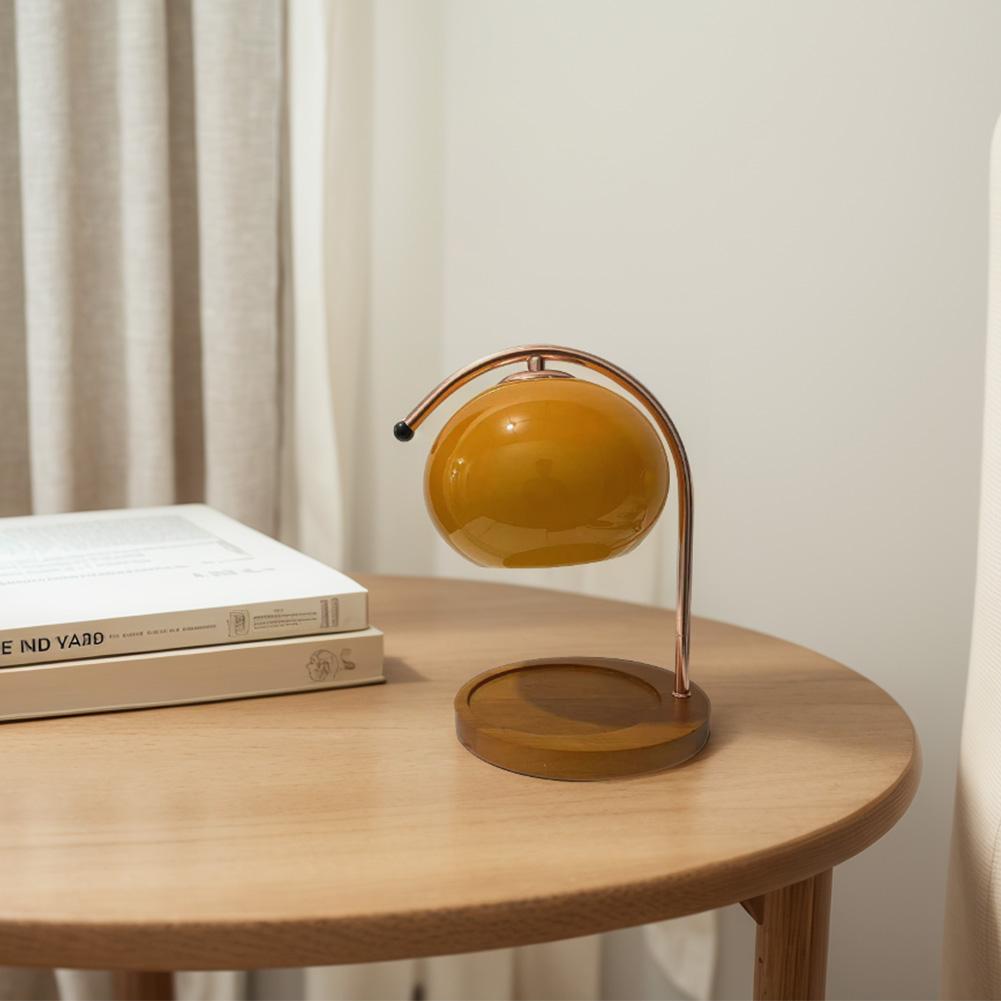 Wooden Base Electric Candle Lamp with Timer Nordic Candle Wax Lamp 2 Bulbs Aromatherapy Candle Light for House Office Decoration