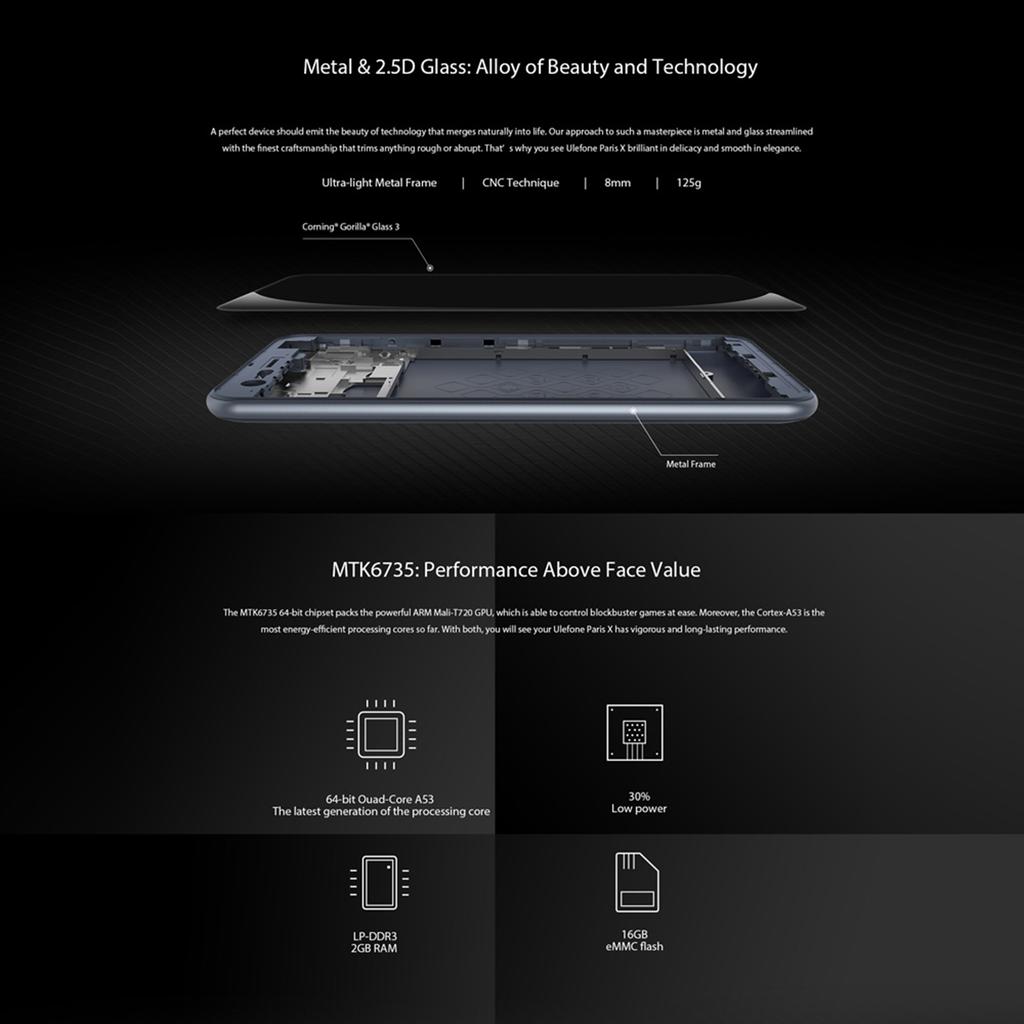 4G FDD LTE 3G WCDMA Smartphone MTK6735 5.0  IPS Screen 2GB RAM 16GB ROM 5MP 8MP Dual Cameras Touch Sensor