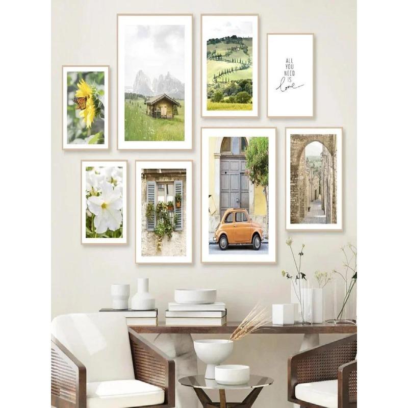 Classic Vintage Wall Art Sunflower  Daisy Farm Scenery HD Canvas Print Poster for Living Room  Bedroom Decor  Timeless Home Deco
