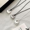 Adjustable Pu Leather Cord Necklace Irregular Bean Pendant Clavicle Chain Geometric Charm Jewelry Unisex Accessories Gift