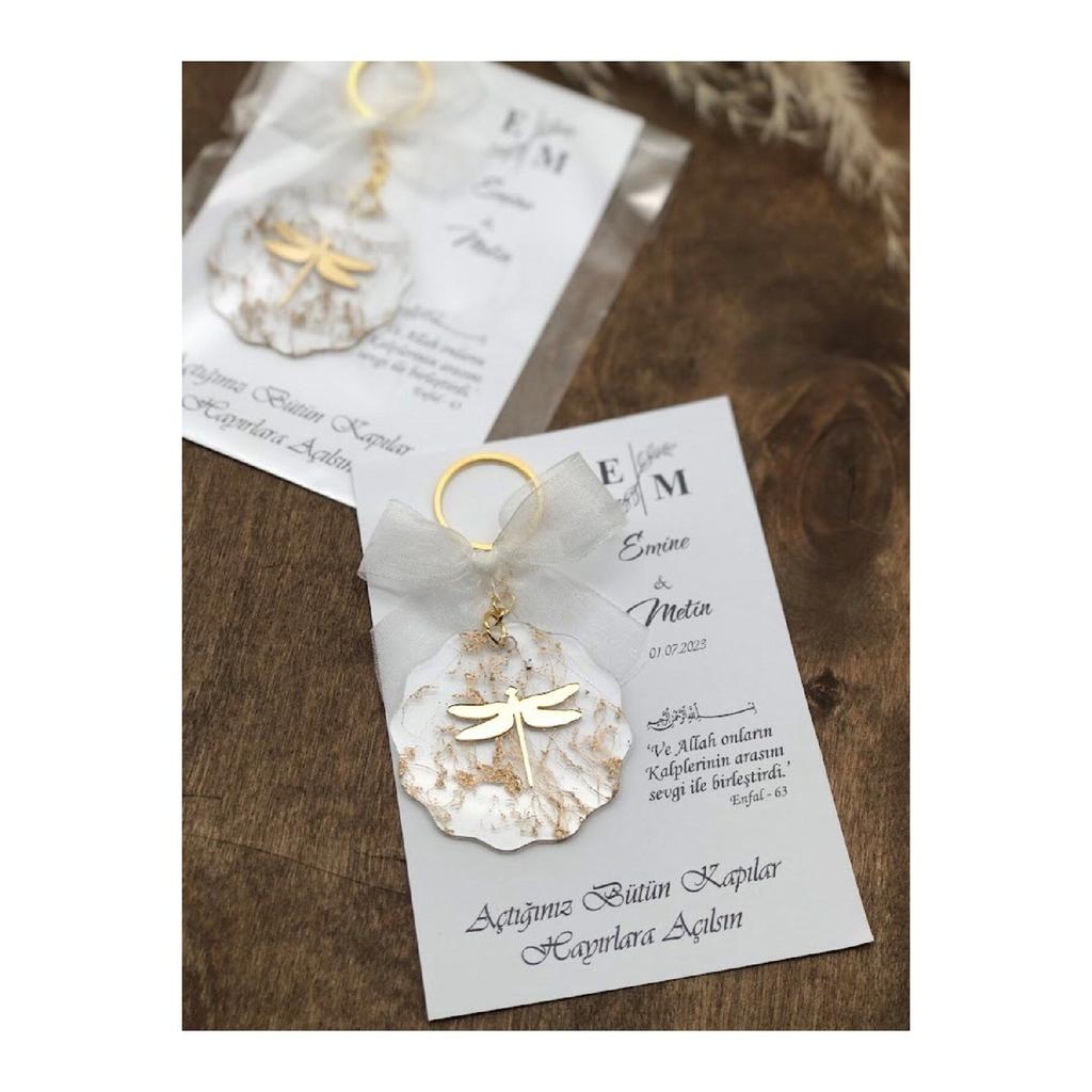 25 Pieces Of Promise, Engagement, Wedding, Henna, Wedding, Mevlt Souvenir Gift Epoxy Keychain