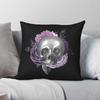 Gothic Skull And Florals Square Pillowcase Polyester Linen Velvet Creative Zip Decorative Throw Pillow Case Room Cushion Cover