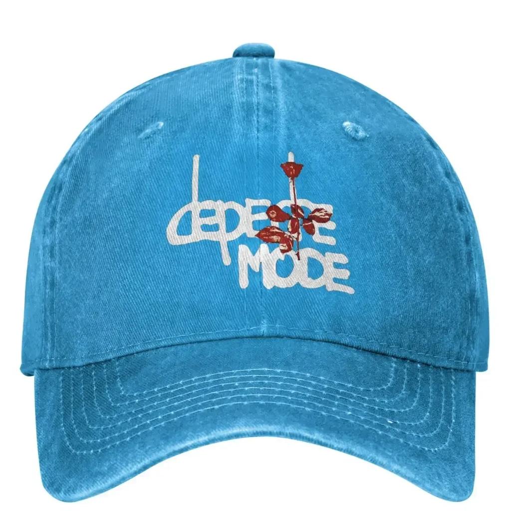 Unisex Women Red Mode Flowers Depeche Modes Rock Band Baseball Cap Vintage Distressed Denim Sun  Adjustable