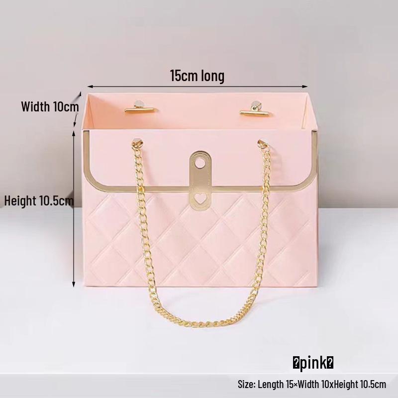 Trendy Brand Rectangular Handbag: Fresh Flower Gift Box & Creative Bouquet Perfume Bag.