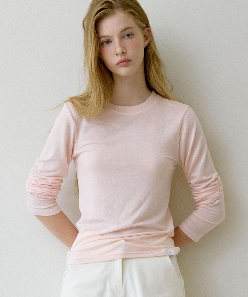 LETTER FROM MOON Letters Routine Long Sleeve T-Shirt (Pink)