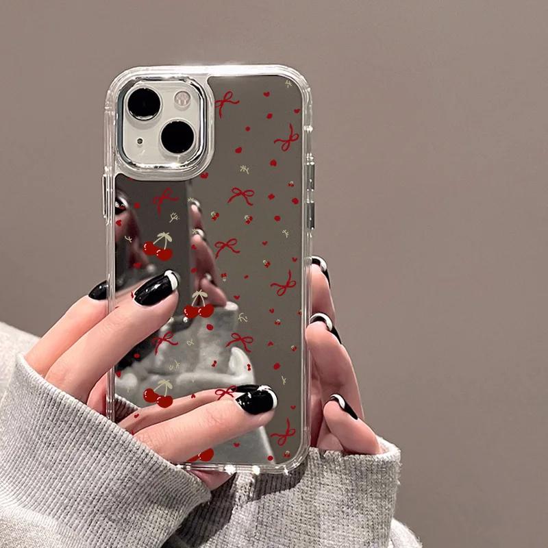 For iPhone 16 Pro 13 Case Luxury Mirror Silver Butterfly Phone Case iPhone 15 14 11 12 Pro Max 16 Plus XR X XS Shockproof Cover