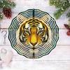 Forest Tiger Pattern Metal Wind Spinner Outdoor Garden Decor 360 Rotating Hook Easy Install No Power Needed Wind Chime for Yard