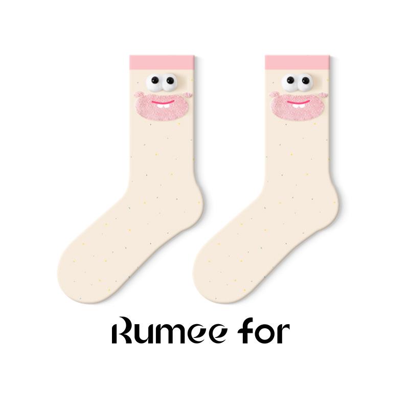 Deer Mi Dámské roztomilé zábavné podkolenky - Kolekce jaro/podzim 2025, DIY bezkosticový design