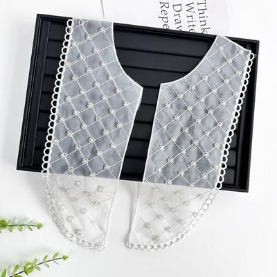 U-Shaped Mesh Bead Front Collar Cloth Sticker Embroidered Collar Flower Handmade Diy Jewelry Accessories Clothing Accessories