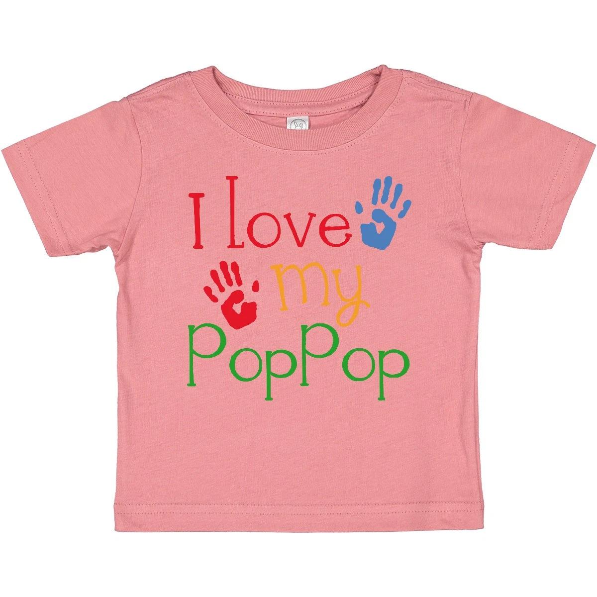 Inktastic PopPop Grandkids Handprints Baby T-Shirt Grandpa Grandfather Grandkid 140