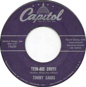 

7inch Record TOMMY SANDS - Teen-Age Crush F3639 Capitol Records 1957 US Pop Used